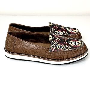 Myra Bag Moc Toe Leather + Canvas Shoes 9 Western